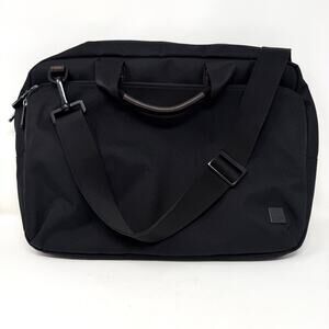 Knomo London Brompton Fabric Maxwell 15" Briefcase Charcoal EUC Laptop Crossbody